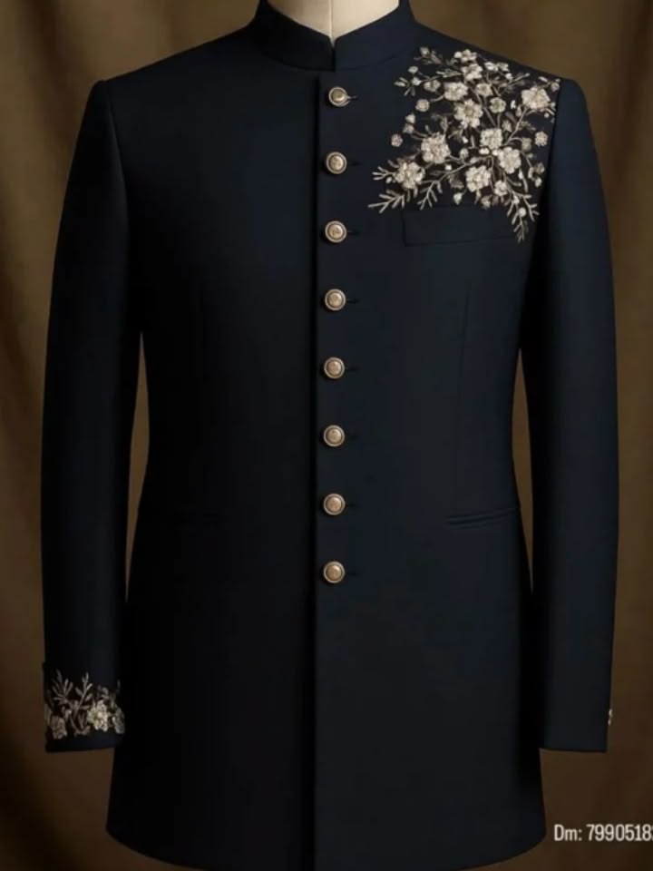 Navy Wool Prince Coat Fabric